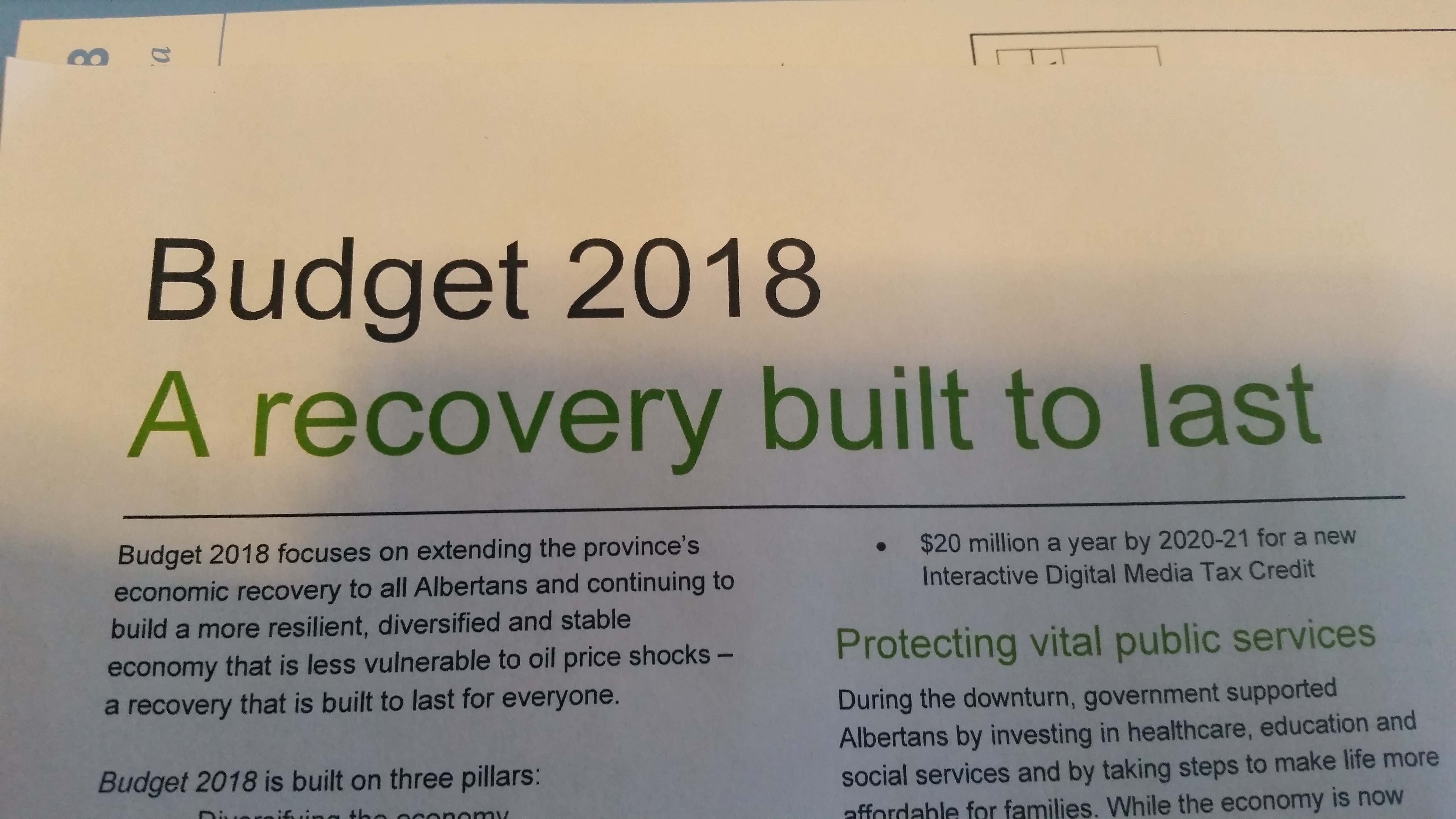 Budget 2018 Choice of words